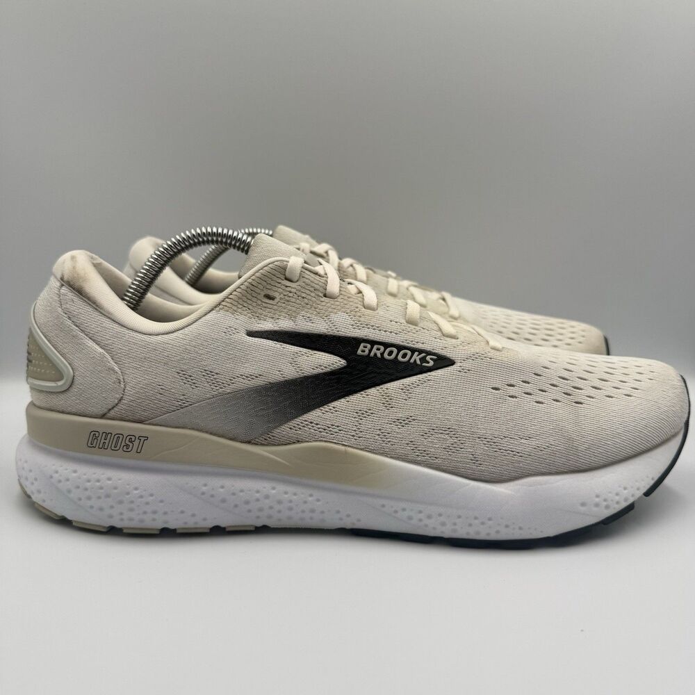 Brooks Ghost 16 Mens Size 11.5 Medium D White Black Running Sneakers 1104181D125